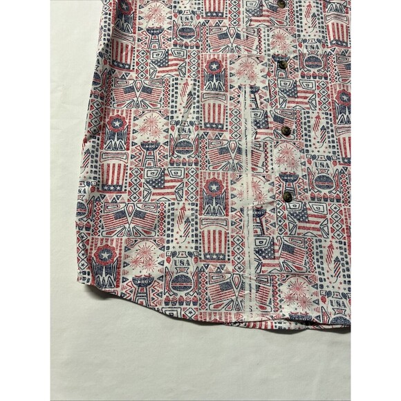 Oliver And Burke Men's Medium 4th of July Button-up Short Sleeve Shirt - Picture 9 of 16